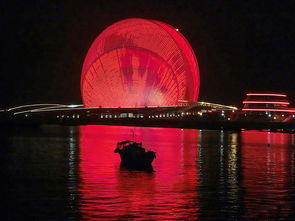 珠海大劇院夜景照明工程設計,建筑燈光與環境和諧對話